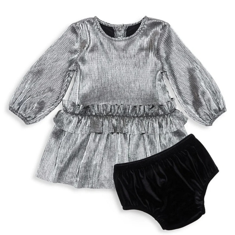 Habitual Kids – Colette Metallic Dress 2-Piece Set